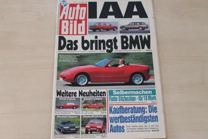 Deckblatt Auto Bild (34/1987)